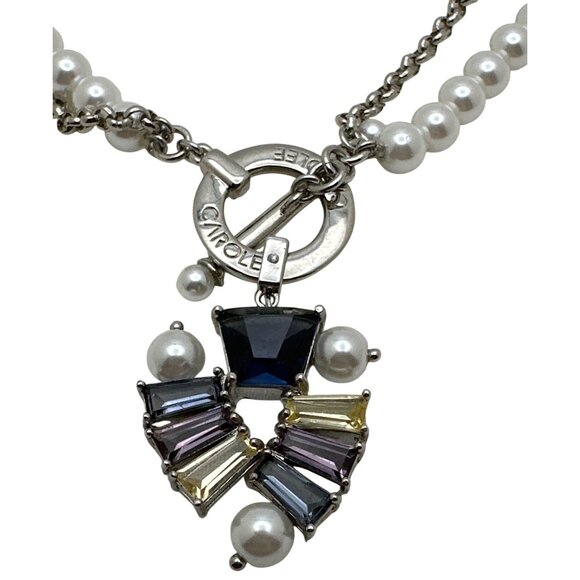 Vintage 90 Granny Pearlcore Necklace Crystal Sunburst Pendant Retro Preppy Charm - Picture 1 of 7